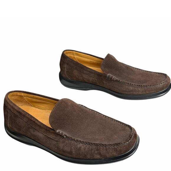 Cole Haan Suede Loafer Shoes Mens 11.5 Brown Leather Moc Toe Classic Comfort - Picture 4 of 14